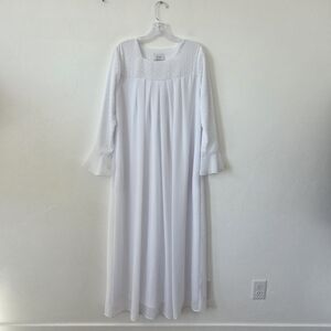 Zita White Maxi Dress Temple Church Baptism Modest Pockets High Neck Small